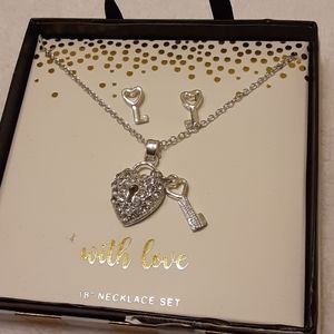 With love necklace and earring set